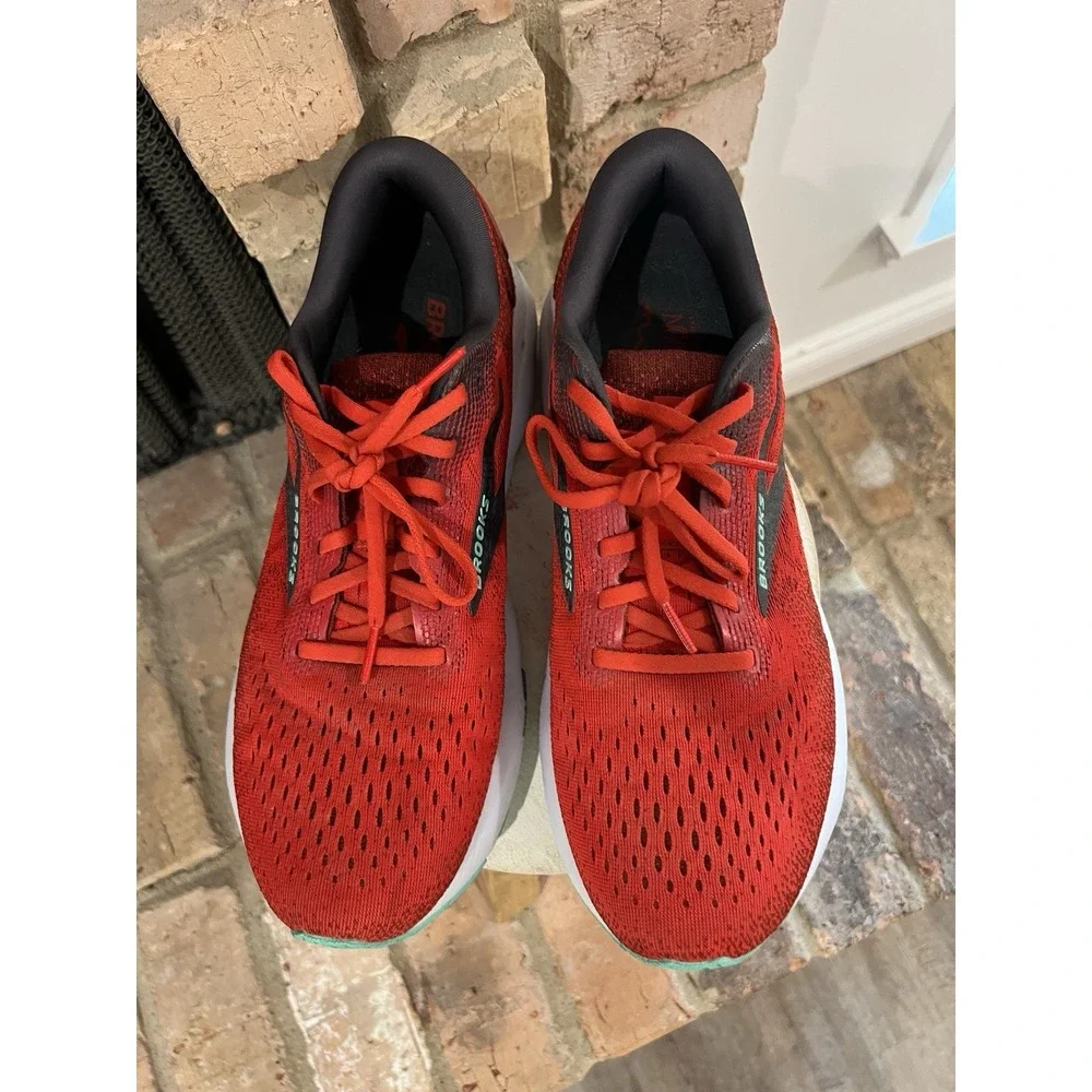 Brooks Ghost 16 Mens Size 11 D Fiery Red Ebony Cockatoo Running Shoes 110418
